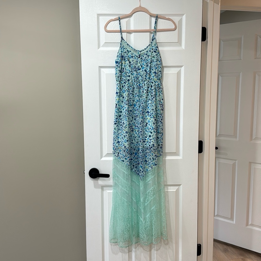 Long thin strap floral dress
